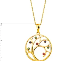 Złota zawieszka z cyrkoniami - drzewko