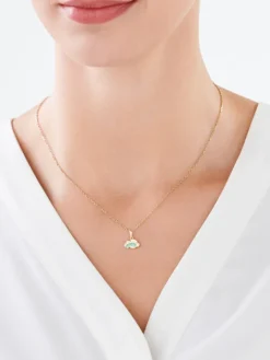 Złota zawieszka z cyrkoniami - chmura, tęcza