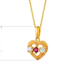 Złota zawieszka z cyrkoniami - serce
