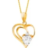 Złota zawieszka z cyrkoniami - serce
