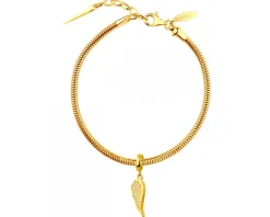 Złota zawieszka z cyrkoniami beads - skrzydło