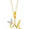 Złota zawieszka z cyrkoniami - litera M