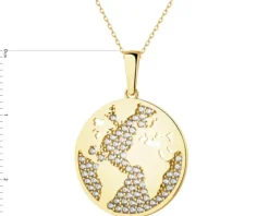 Złota zawieszka z cyrkoniami - kula ziemska