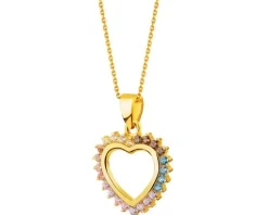 Złota zawieszka z cyrkoniami - serce