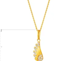 Złota zawieszka z cyrkoniami - skrzydło