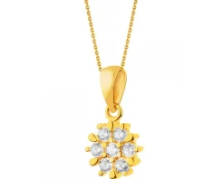 Złota zawieszka z cyrkoniami - kwiat