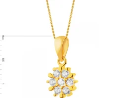 Złota zawieszka z cyrkoniami - kwiat