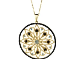 Złota zawieszka z cyrkoniami - rozeta