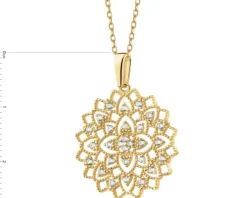 Złota zawieszka z cyrkoniami - rozeta