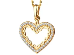Złota zawieszka z cyrkoniami- serce