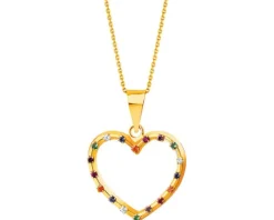Złota zawieszka z cyrkoniami - serce