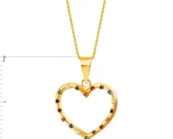 Złota zawieszka z cyrkoniami - serce