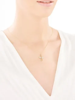 Złota zawieszka z cyrkoniami - aniołek