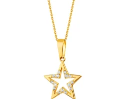 Złota zawieszka z cyrkoniami - gwiazda