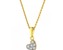 Złota zawieszka z cyrkoniami - serce