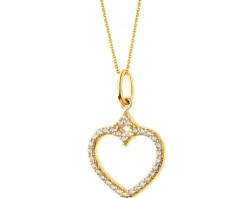 Złota zawieszka z cyrkoniami - serce