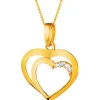 Złota zawieszka z cyrkoniami - serca