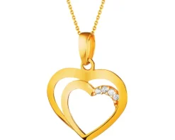 Złota zawieszka z cyrkoniami - serca