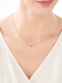 Złota zawieszka z cyrkoniami - serca