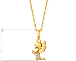 Złota zawieszka z cyrkoniami - aniołek