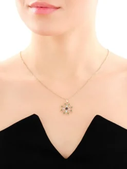 Złota zawieszka z cyrkoniami - rozeta