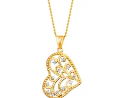 Złota zawieszka z cyrkoniami - serce