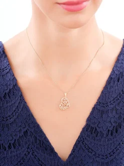 Złota zawieszka z cyrkoniami - serce