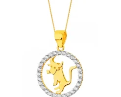 Złota zawieszka z cyrkoniami - Byk