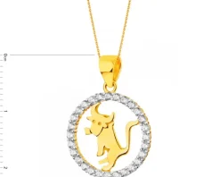 Złota zawieszka z cyrkoniami - Byk