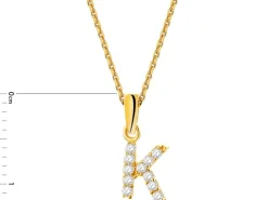 Złota zawieszka z cyrkoniami - litera K