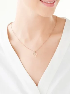 Złota zawieszka z cyrkoniami - serce