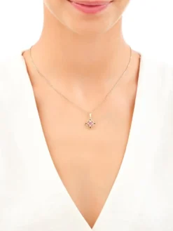 Złota zawieszka z cyrkoniami - rozeta