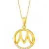 Złota zawieszka z cyrkoniami - Litera M