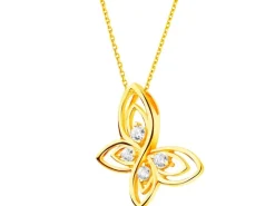 Złota zawieszka z cyrkoniami - motyl