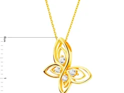 Złota zawieszka z cyrkoniami - motyl