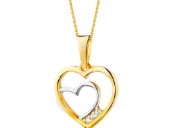 Złota zawieszka z cyrkoniami - serce