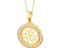 Złota zawieszka z cyrkoniami