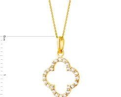 Złota zawieszka z cyrkoniami