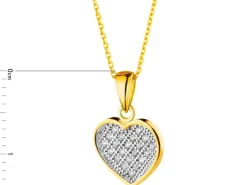 Złota zawieszka z cyrkoniami - serce