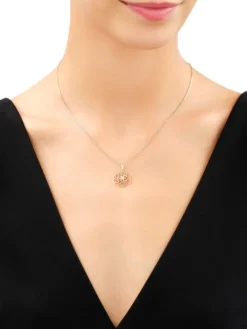 Złota zawieszka z cyrkoniami - rozeta