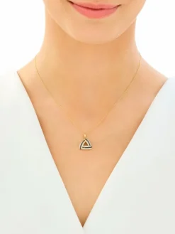 Złota zawieszka z cyrkoniami