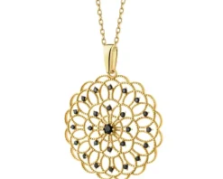 Złota zawieszka z cyrkoniami - rozeta