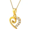 Złota zawieszka z cyrkoniami - serce