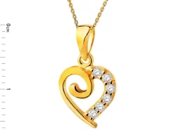 Złota zawieszka z cyrkoniami - serce