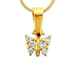 Złota zawieszka z cyrkoniami - motyl