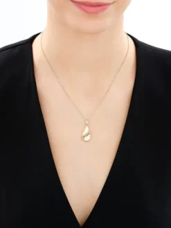 Złota zawieszka z cyrkoniami - łezka