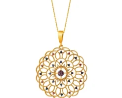 Złota zawieszka z cyrkoniami - rozeta