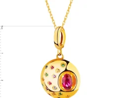 Złota zawieszka z cyrkoniami