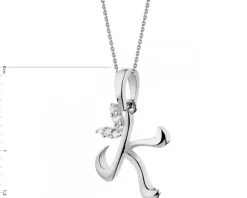 Złota zawieszka z cyrkoniami - Litera K