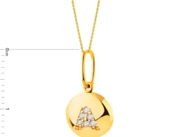 Złota zawieszka z cyrkoniami - litera A